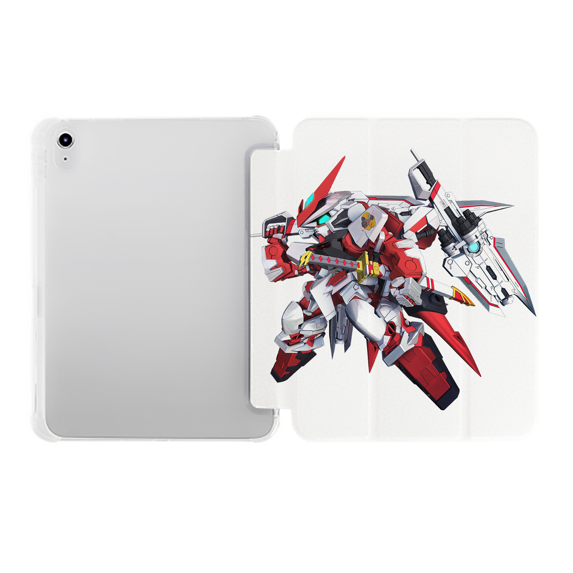 （画像用） 機動戦士ガンダム Mobile Suit Gundam IPad ケース ペン収納付き 三つ折りスタンド PUレザー×シリコン 対応機種9.5/10.5/10.9インチ